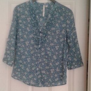 Lauren Conrad 100% floral cotton blouse